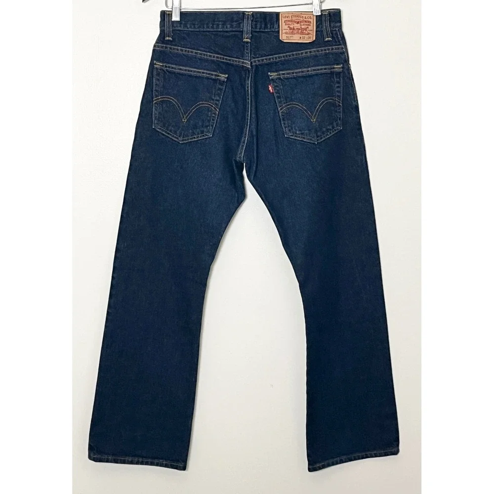 Levis 517 Bootcut Jeans Mens 32x30 Dark Wash Indigo Dark Wash Western Rugged